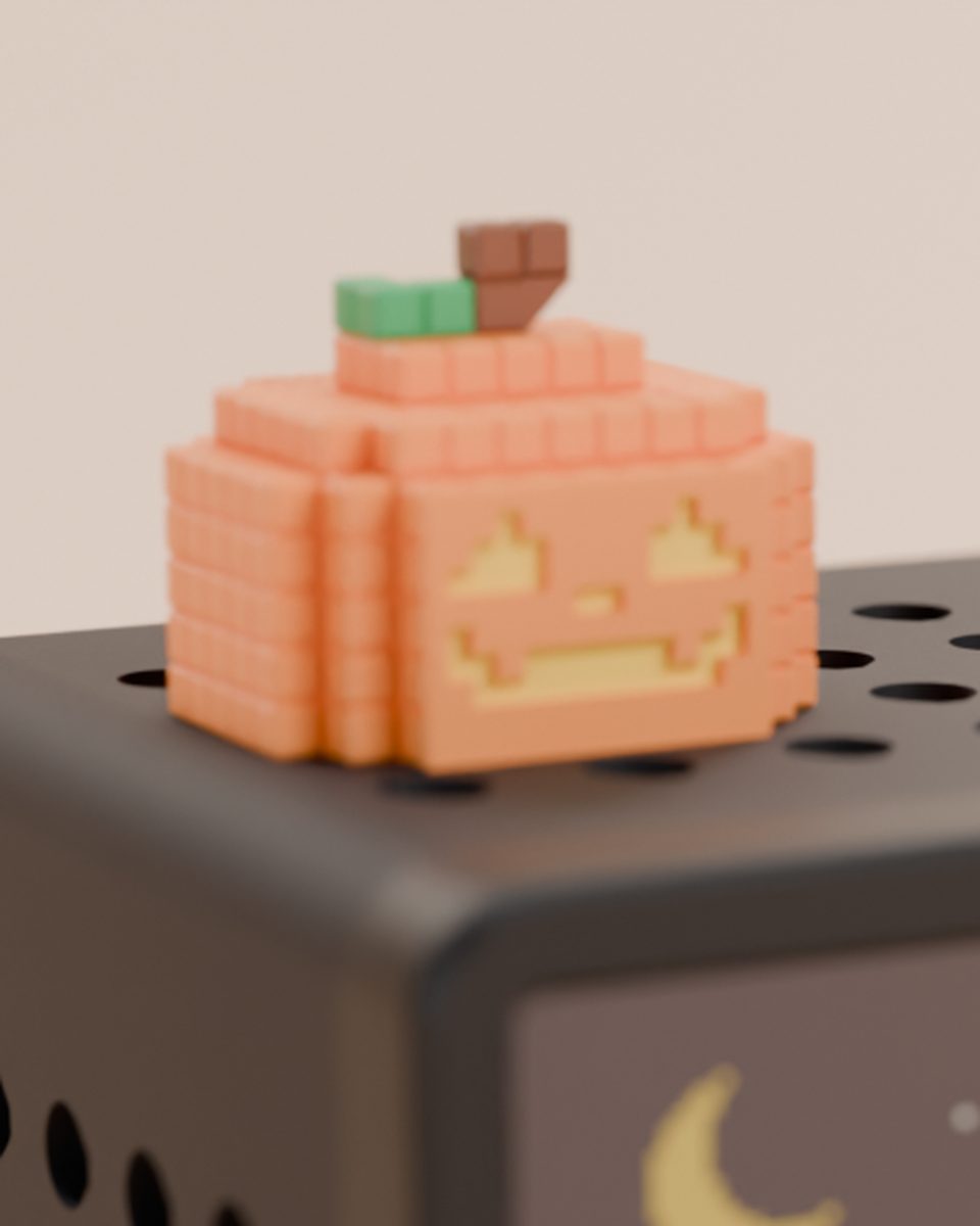 Close-up render of the classic pumpkin with a black Hollo